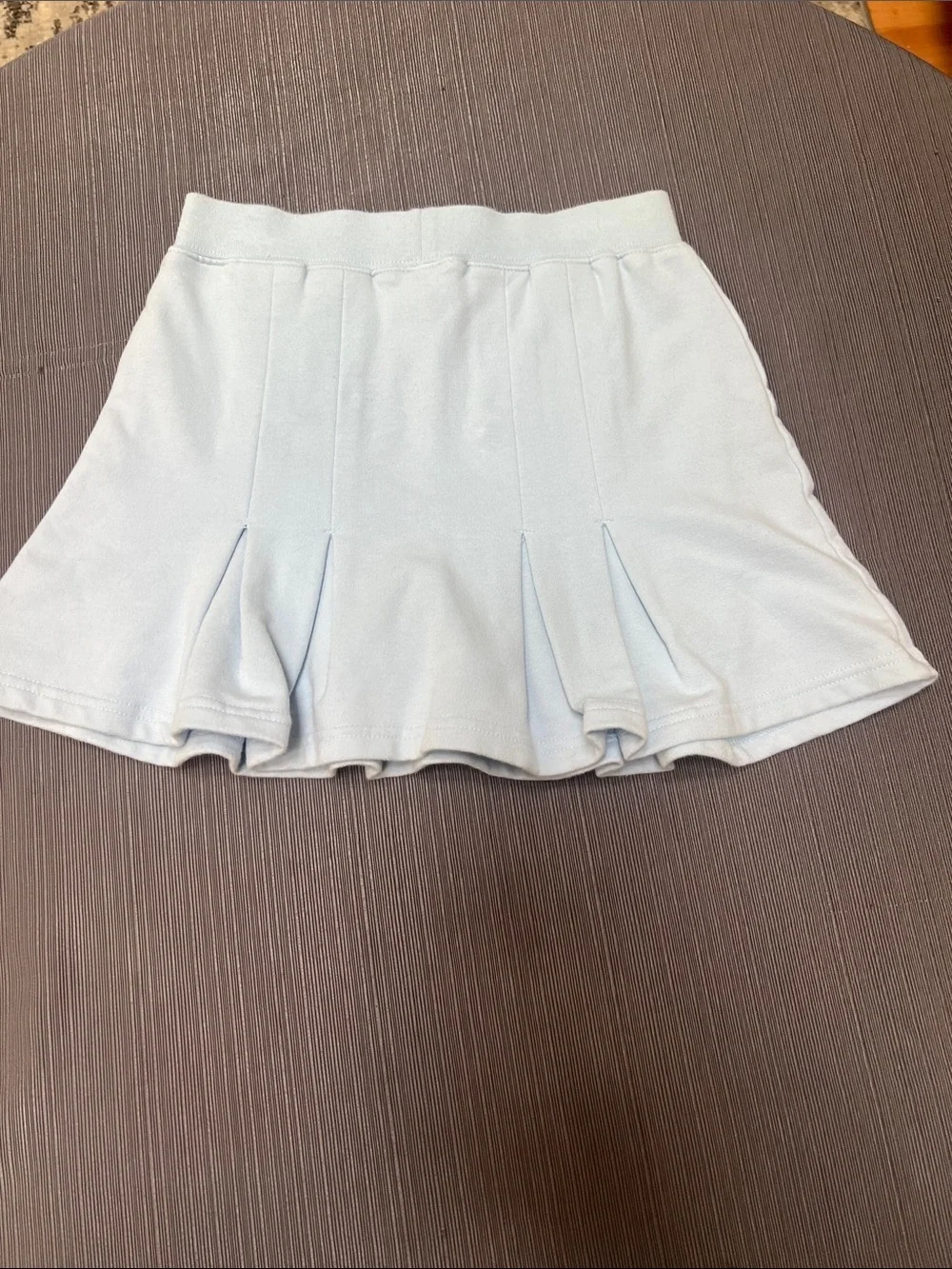 GAP Girls Knit Pleated Skorts in Light Blue and Lilac-Sz M (8)